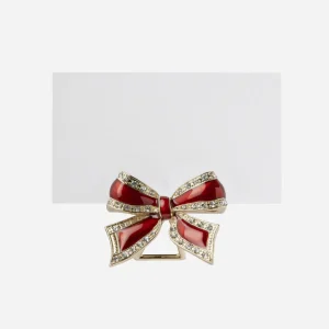 Bow Place Card Holder Ruby - Set of 4