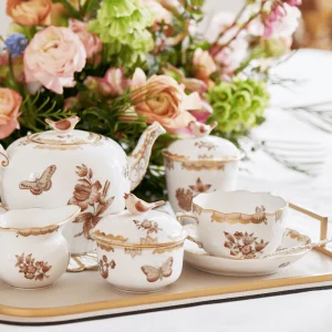 Fortuna Teacup & Saucer Antique Brown