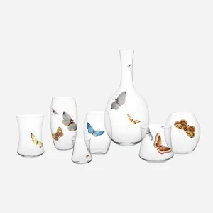 Hand-painted Butterfly Low Tumbler - 2 Butterflies