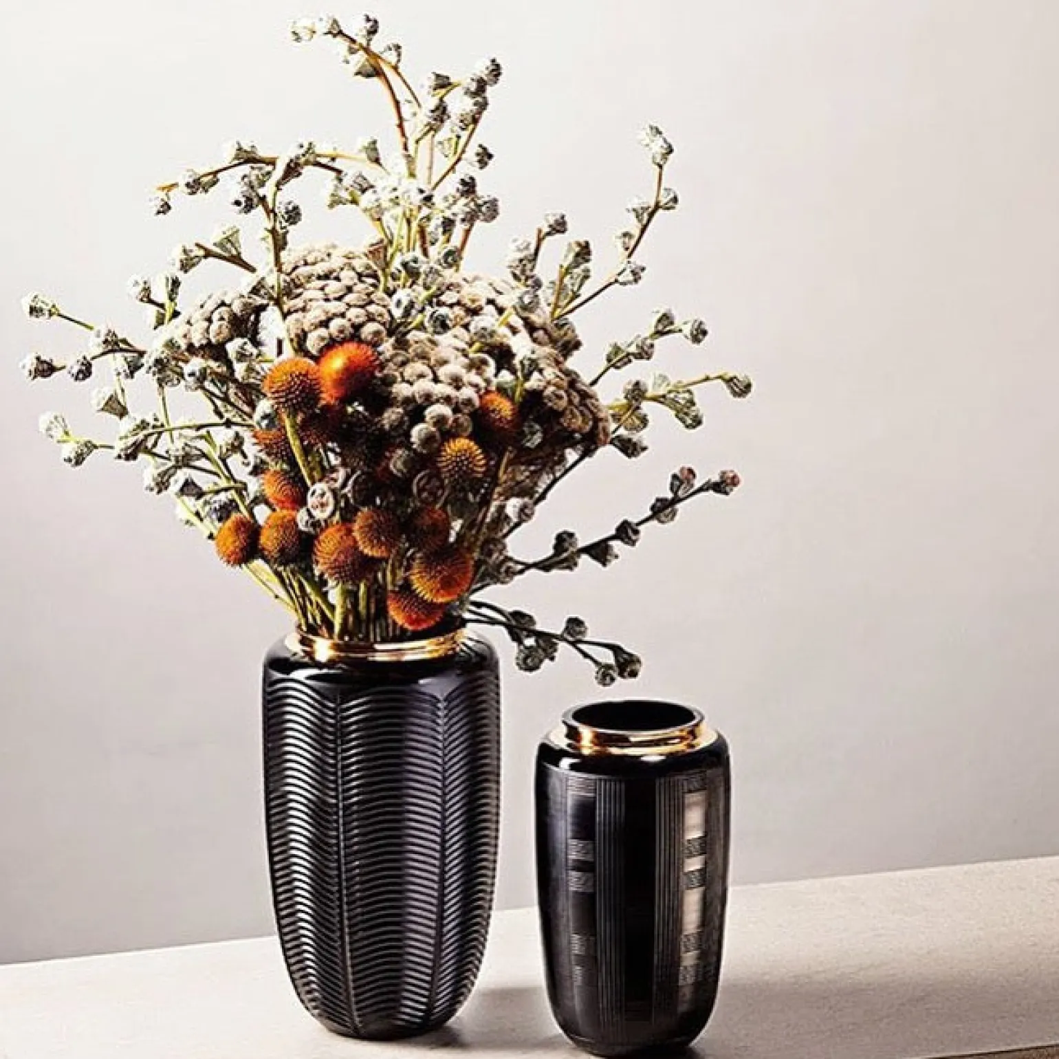 jet_black_small_vase_1.webp Jet Black Small Vase