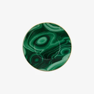 Malachite teacup and saucer - Set of 2
