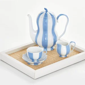 Melon  Mocha Cup & Saucer Light Blue