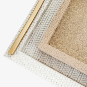 Onda Square Leather Tray Ivory