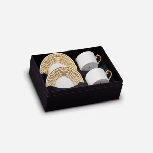 Perlée Gold Tea Cup & Saucer - Set of 2