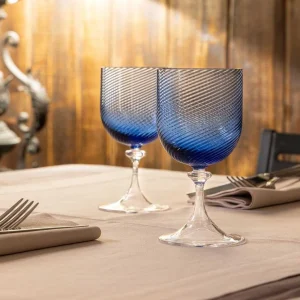 Torse Red Wine Glass Blue